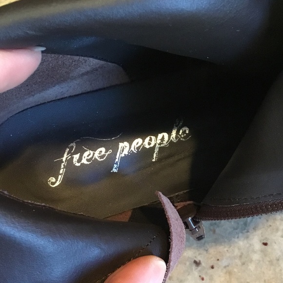 Free People Brown Leather Embossed Western Boots - Picture 10 of 10